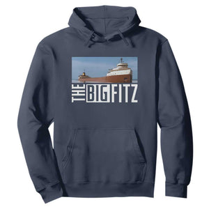 The Big Fitz Tribute Hoodie SS Edmund Fitzgerald Freighter Design for Great Lakes History TS02 Navy Print Your Wear