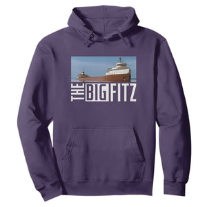 The Big Fitz Tribute Hoodie SS Edmund Fitzgerald Freighter Design for Great Lakes History TS02 Purple Print Your Wear