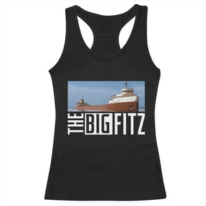 The Big Fitz Tribute Racerback Tank Top SS Edmund Fitzgerald Freighter Design for Great Lakes History TS02 Black Print Your Wear
