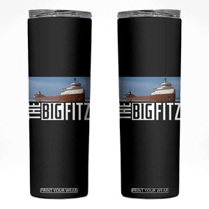 The Big Fitz Tribute Skinny Tumbler SS Edmund Fitzgerald Freighter Design for Great Lakes History TS02 Black Print Your Wear