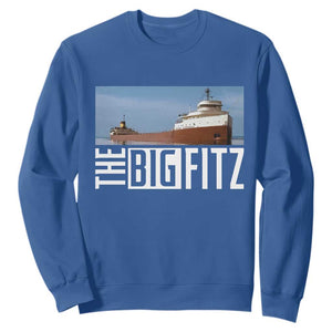 The Big Fitz Tribute Sweatshirt SS Edmund Fitzgerald Freighter Design for Great Lakes History TS02 Royal Blue Print Your Wear