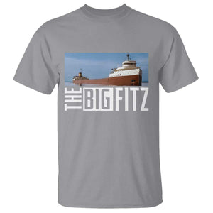 The Big Fitz Tribute T Shirt SS Edmund Fitzgerald Freighter Design for Great Lakes History TS02 Sport Gray Print Your Wear