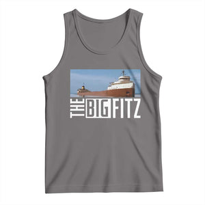 The Big Fitz Tribute Tank Top SS Edmund Fitzgerald Freighter Design for Great Lakes History TS02 Deep Heather Print Your Wear