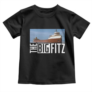 The Big Fitz Tribute Toddler T Shirt SS Edmund Fitzgerald Freighter Design for Great Lakes History TS02 Black Print Your Wear