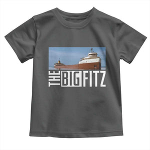 The Big Fitz Tribute Toddler T Shirt SS Edmund Fitzgerald Freighter Design for Great Lakes History TS02 Dark Heather Print Your Wear
