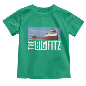 The Big Fitz Tribute Toddler T Shirt SS Edmund Fitzgerald Freighter Design for Great Lakes History TS02 Irish Green Print Your Wear