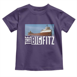 The Big Fitz Tribute Toddler T Shirt SS Edmund Fitzgerald Freighter Design for Great Lakes History TS02 Purple Print Your Wear