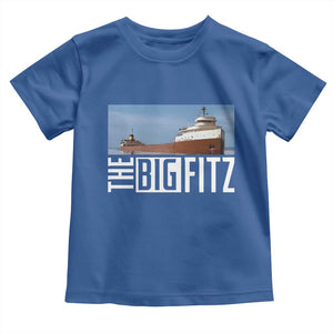 The Big Fitz Tribute Toddler T Shirt SS Edmund Fitzgerald Freighter Design for Great Lakes History TS02 Royal Blue Print Your Wear