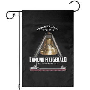 Edmund Fitzgerald 50th Anniversary Tribute Garden Flag Chimes 29 Times 1975 2025 Memorial TS02 Black Print Your Wear