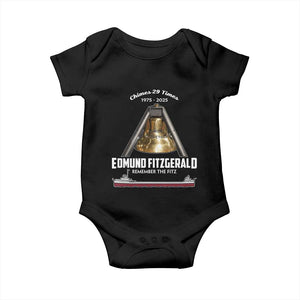 Edmund Fitzgerald 50th Anniversary Tribute Baby Onesie Chimes 29 Times 1975 2025 Memorial TS02 Black Print Your Wear