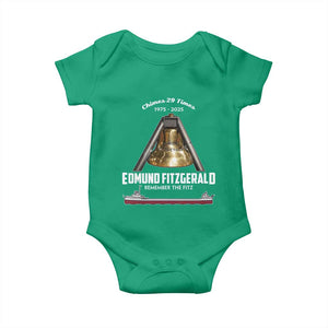 Edmund Fitzgerald 50th Anniversary Tribute Baby Onesie Chimes 29 Times 1975 2025 Memorial TS02 Irish Green Print Your Wear