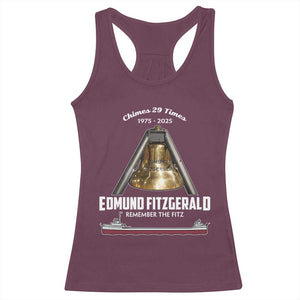Edmund Fitzgerald 50th Anniversary Tribute Racerback Tank Top Chimes 29 Times 1975 2025 Memorial TS02 Maroon Print Your Wear