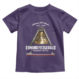 Edmund Fitzgerald 50th Anniversary Tribute Toddler T Shirt Chimes 29 Times 1975 2025 Memorial TS02 Purple Print Your Wear