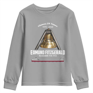 Edmund Fitzgerald 50th Anniversary Tribute Youth Sweatshirt Chimes 29 Times 1975 2025 Memorial TS02 Sport Gray Print Your Wear
