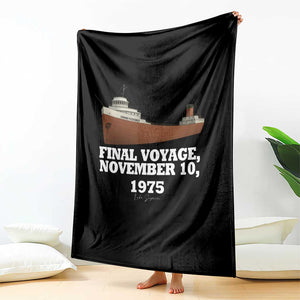 SS Edmund Fitzgerald Final Voyage Tribute Throw Blanket November 10 1975 Lake Superior Memorial TS02 Print Your Wear
