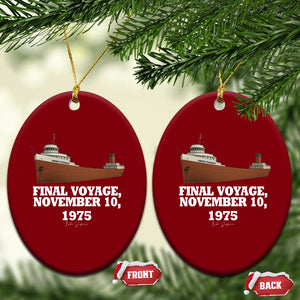 SS Edmund Fitzgerald Final Voyage Tribute Ceramic Ornament November 10 1975 Lake Superior Memorial TS02 Print Your Wear