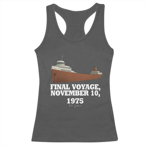 SS Edmund Fitzgerald Final Voyage Tribute Racerback Tank Top November 10 1975 Lake Superior Memorial TS02 Dark Heather Print Your Wear