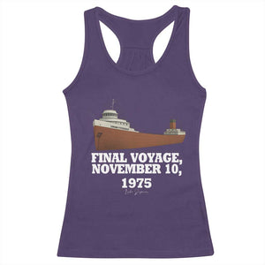 SS Edmund Fitzgerald Final Voyage Tribute Racerback Tank Top November 10 1975 Lake Superior Memorial TS02 Purple Print Your Wear