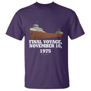 SS Edmund Fitzgerald Final Voyage Tribute T Shirt November 10 1975 Lake Superior Memorial TS02 Purple Print Your Wear