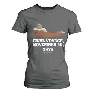 SS Edmund Fitzgerald Final Voyage Tribute T Shirt For Women November 10 1975 Lake Superior Memorial TS02 Dark Heather Print Your Wear