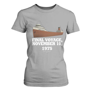 SS Edmund Fitzgerald Final Voyage Tribute T Shirt For Women November 10 1975 Lake Superior Memorial TS02 Sport Gray Print Your Wear