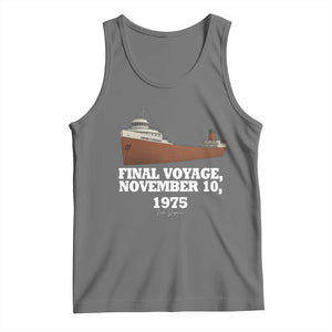 SS Edmund Fitzgerald Final Voyage Tribute Tank Top November 10 1975 Lake Superior Memorial TS02 Black Heather Print Your Wear