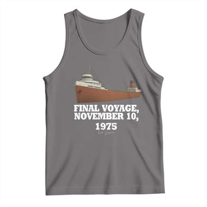 SS Edmund Fitzgerald Final Voyage Tribute Tank Top November 10 1975 Lake Superior Memorial TS02 Deep Heather Print Your Wear
