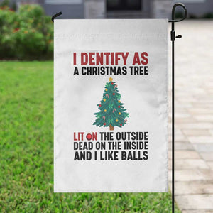 I Identify as a Christmas Tree Garden Flag Funny Lit and Dead Inside Holiday Humor TS02 Print Your Wear