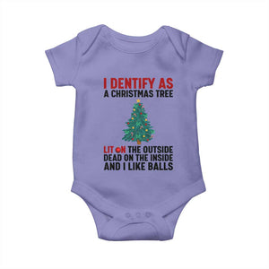 I Identify as a Christmas Tree Baby Onesie Funny Lit and Dead Inside Holiday Humor TS02 Violet Print Your Wear