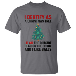 I Identify as a Christmas Tree T Shirt Funny Lit and Dead Inside Holiday Humor TS02 Charcoal Print Your Wear
