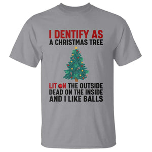 I Identify as a Christmas Tree T Shirt Funny Lit and Dead Inside Holiday Humor TS02 Sport Gray Print Your Wear