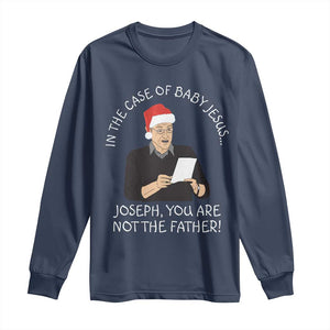 Funny Christmas Jesus Paternity Test Long Sleeve Shirt Joseph You Are Not the Father Holiday Humor TS02 Navy Print Your Wear