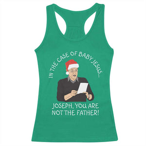 Funny Christmas Jesus Paternity Test Racerback Tank Top Joseph You Are Not the Father Holiday Humor - Print Your Wear