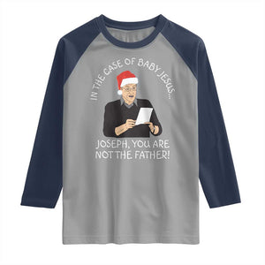 Funny Christmas Jesus Paternity Test Raglan Shirt Joseph You Are Not the Father Holiday Humor TS02 Sport Gray Navy Print Your Wear