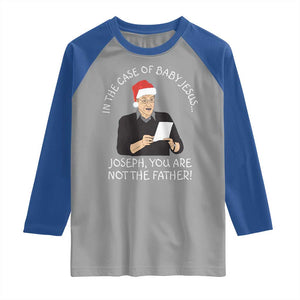 Funny Christmas Jesus Paternity Test Raglan Shirt Joseph You Are Not the Father Holiday Humor TS02 Sport Gray Royal Print Your Wear