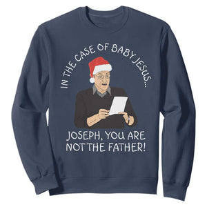 Funny Christmas Jesus Paternity Test Sweatshirt Joseph You Are Not the Father Holiday Humor TS02 Navy Print Your Wear