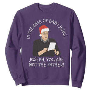 Funny Christmas Jesus Paternity Test Sweatshirt Joseph You Are Not the Father Holiday Humor TS02 Purple Print Your Wear