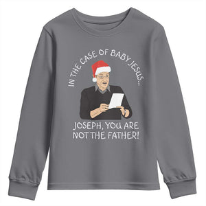 Funny Christmas Jesus Paternity Test Youth Sweatshirt Joseph You Are Not the Father Holiday Humor TS02 Charcoal Print Your Wear