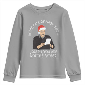 Funny Christmas Jesus Paternity Test Youth Sweatshirt Joseph You Are Not the Father Holiday Humor TS02 Sport Gray Print Your Wear