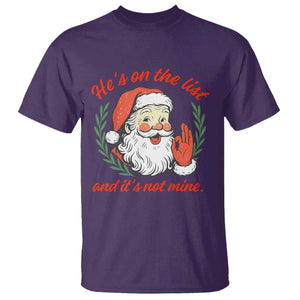 Funny Santa He is On the List Christmas T Shirt Sassy Retro Holiday Humor TS02 Purple Print Your Wear