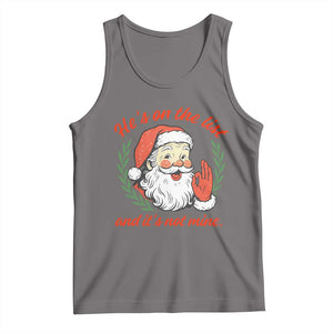 Funny Santa He is On the List Christmas Tank Top Sassy Retro Holiday Humor TS02 Deep Heather Print Your Wear