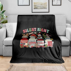 Funny Silent Night Nurse Christmas Throw Blanket Festive Meds and Holiday Medical Humor TS02 Print Your Wear