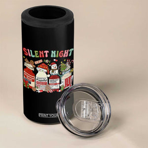 Funny Silent Night Nurse Christmas 4 in 1 Can Cooler Tumbler Festive Meds and Holiday Medical Humor TS02 Print Your Wear