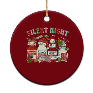 Funny Silent Night Nurse Christmas Ceramic Ornament Festive Meds and Holiday Medical Humor TS02 1pc Red Print Your Wear