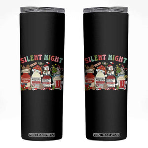 Funny Silent Night Nurse Christmas Skinny Tumbler Festive Meds and Holiday Medical Humor TS02 Black Print Your Wear