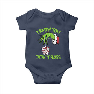 Funny Dental Christmas Baby Onesie I Know You Didnt Floss Dentist Holiday Humor TS02 Navy Print Your Wear