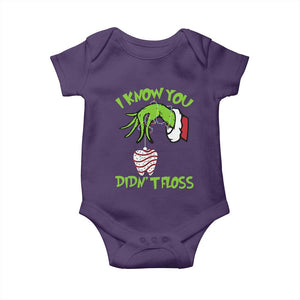 Funny Dental Christmas Baby Onesie I Know You Didnt Floss Dentist Holiday Humor TS02 Purple Print Your Wear