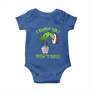 Funny Dental Christmas Baby Onesie I Know You Didnt Floss Dentist Holiday Humor TS02 Royal Blue Print Your Wear