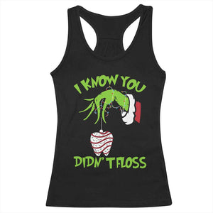 Funny Dental Christmas Racerback Tank Top I Know You Didnt Floss Dentist Holiday Humor TS02 Black Print Your Wear