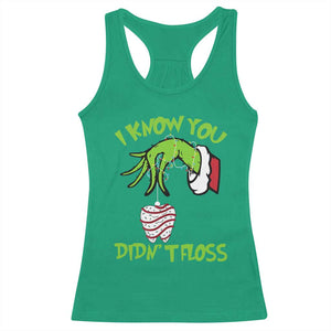 Funny Dental Christmas Racerback Tank Top I Know You Didnt Floss Dentist Holiday Humor TS02 Irish Green Print Your Wear